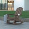 Emma and Oliver Tiverton Adirondack Rocking Chair with Cup Holder, Weather Resistant HDPE Adirondack Rocking Chair